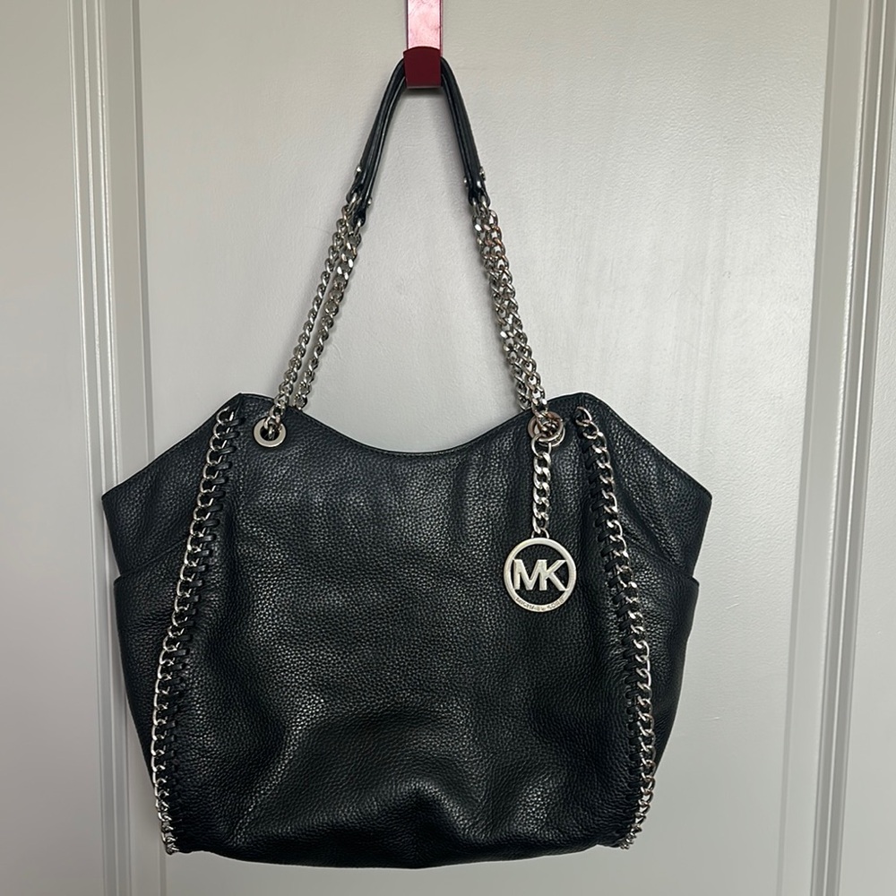 Michael Kors Black Leather Chain Tote GORGEOUS!!!